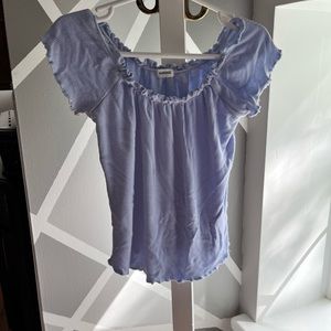 Baby blue off the shoulder crop top